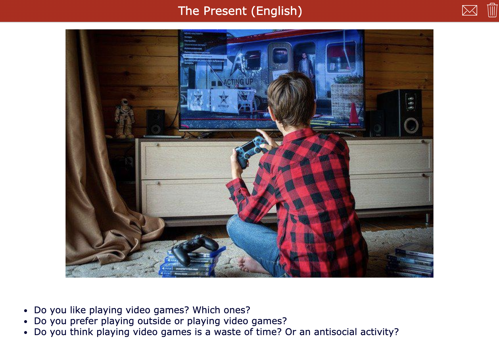 short films - The present - english listening comprehension activity