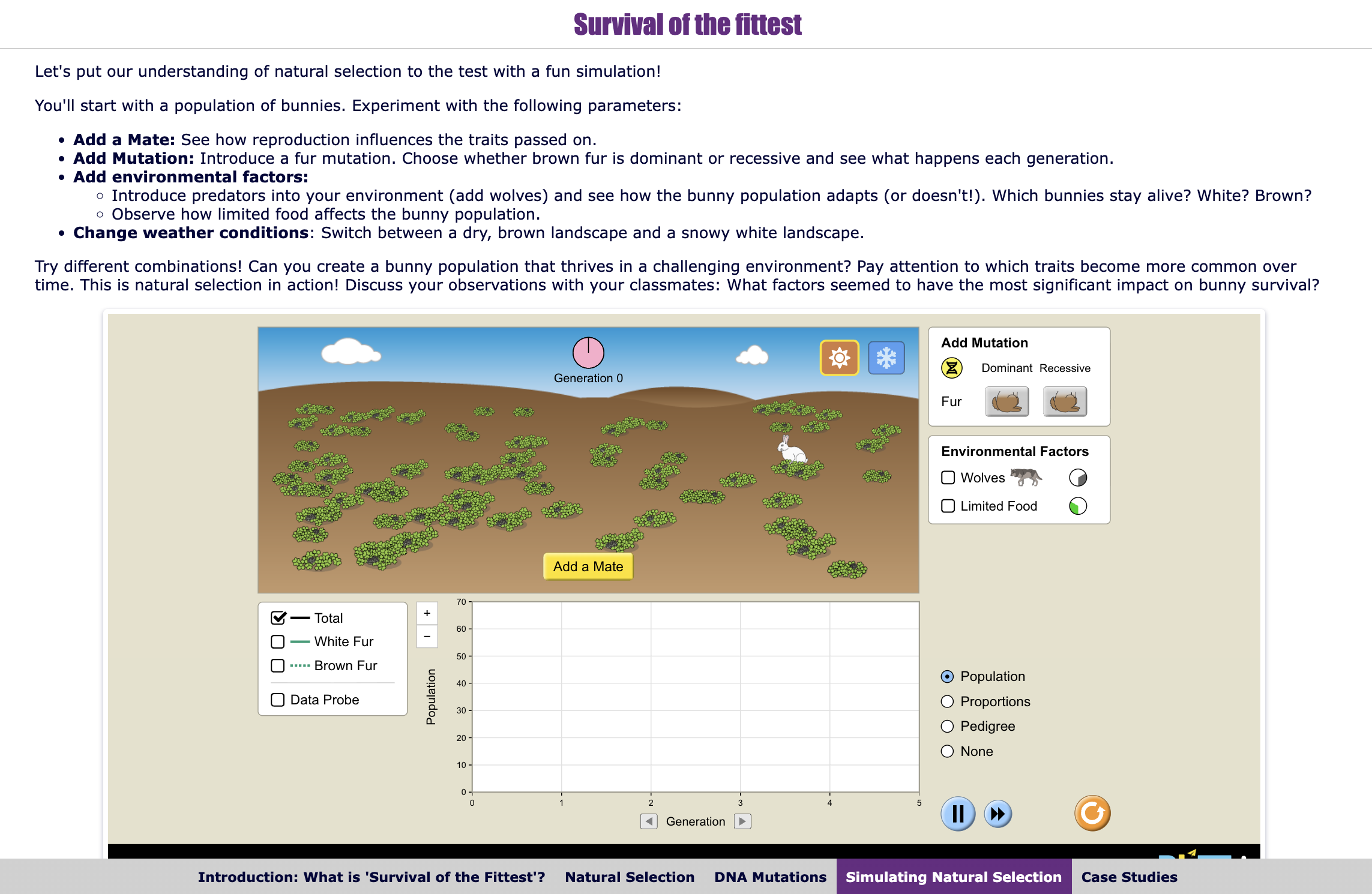 project-based lesson - Natural selection - BookWidgets WebQuest