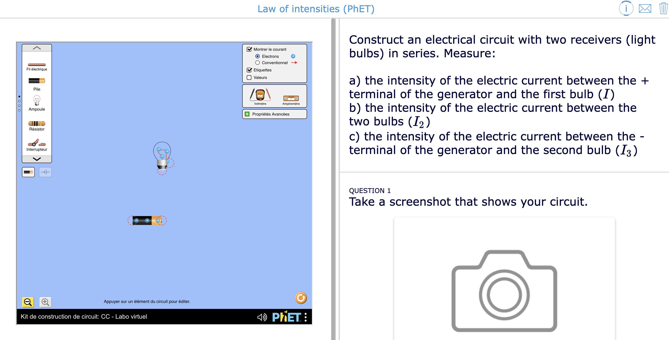 STEM interactive activity Engineering law of intensities