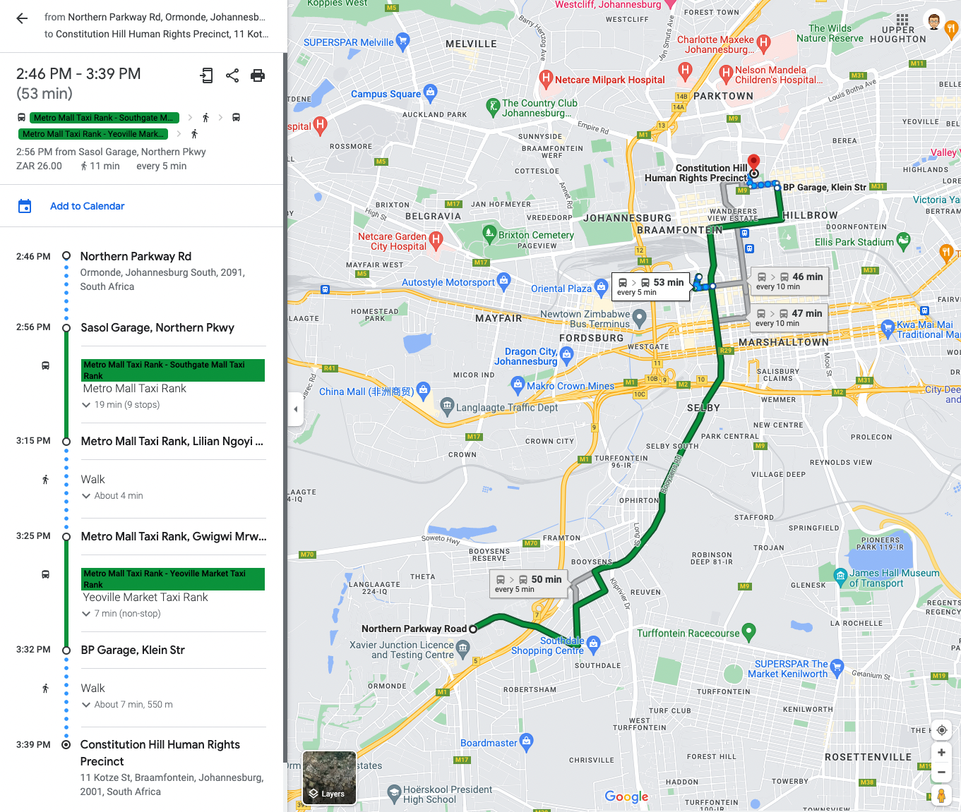 Google Maps Route