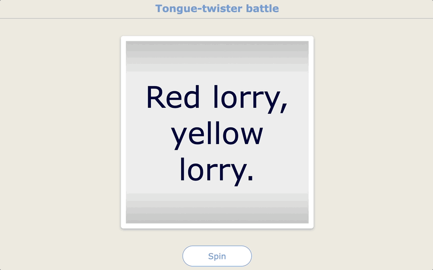 ESL English tongue twisters Random Battle