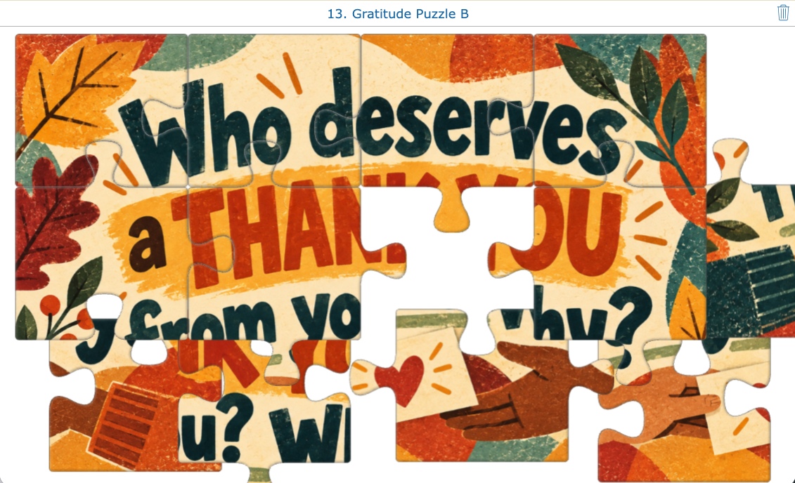 Gratitude Jigsaw Puzzle B