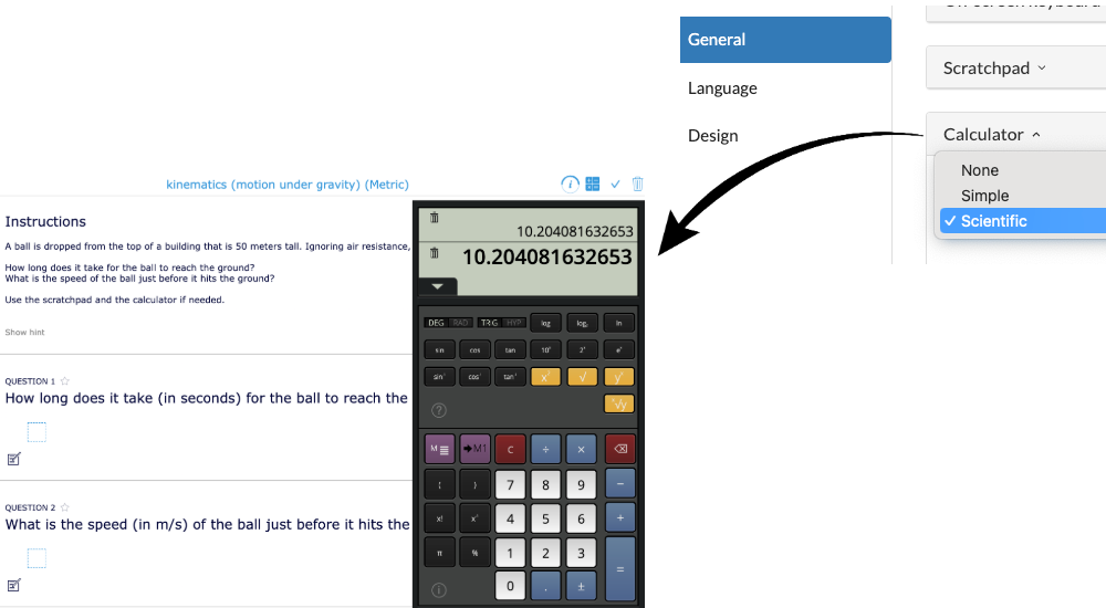 BookWidgets for Physics Bonus tips Calculator