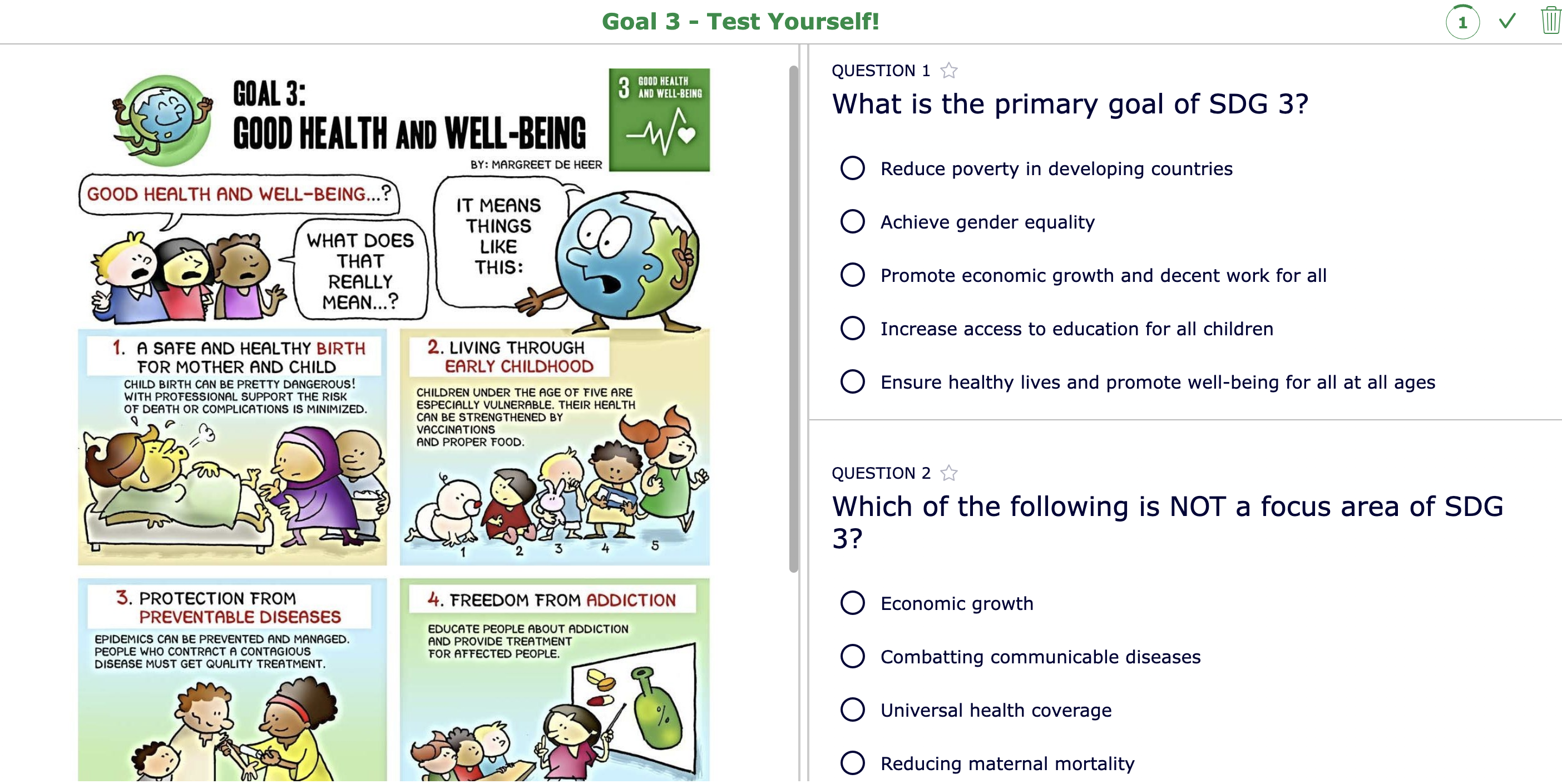 SDG 3 - Multiple choice quiz