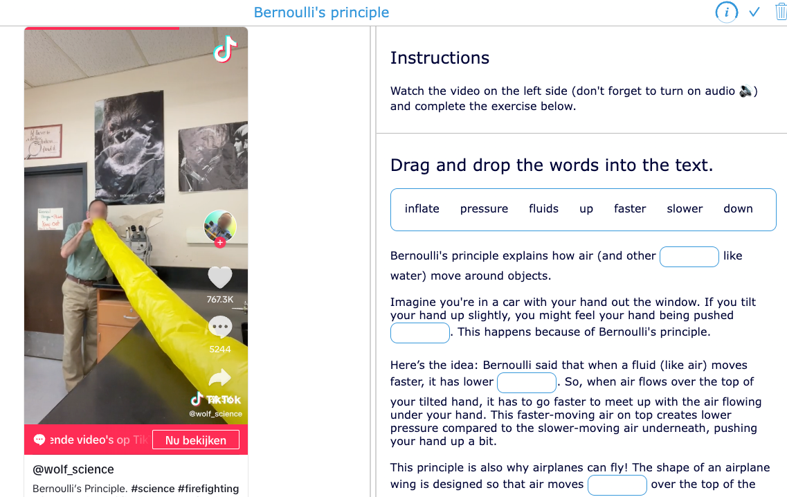 STEM physics digital activity - Bernouilli’s principle