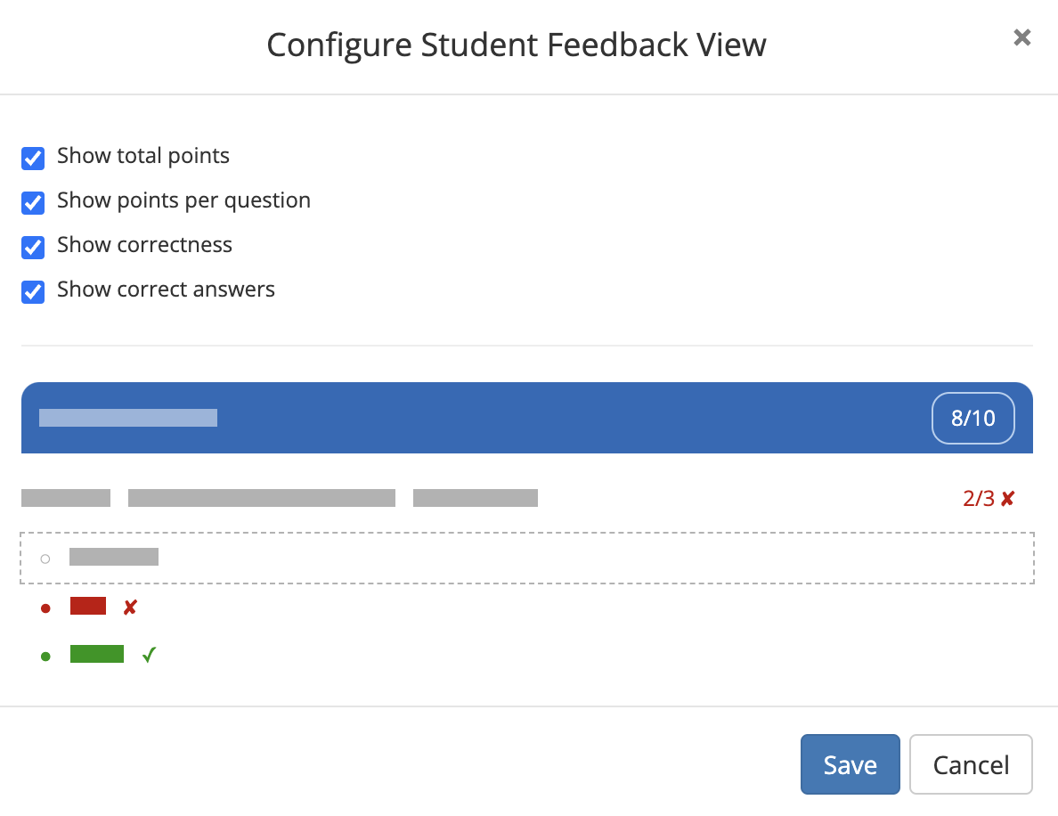 Feedback view