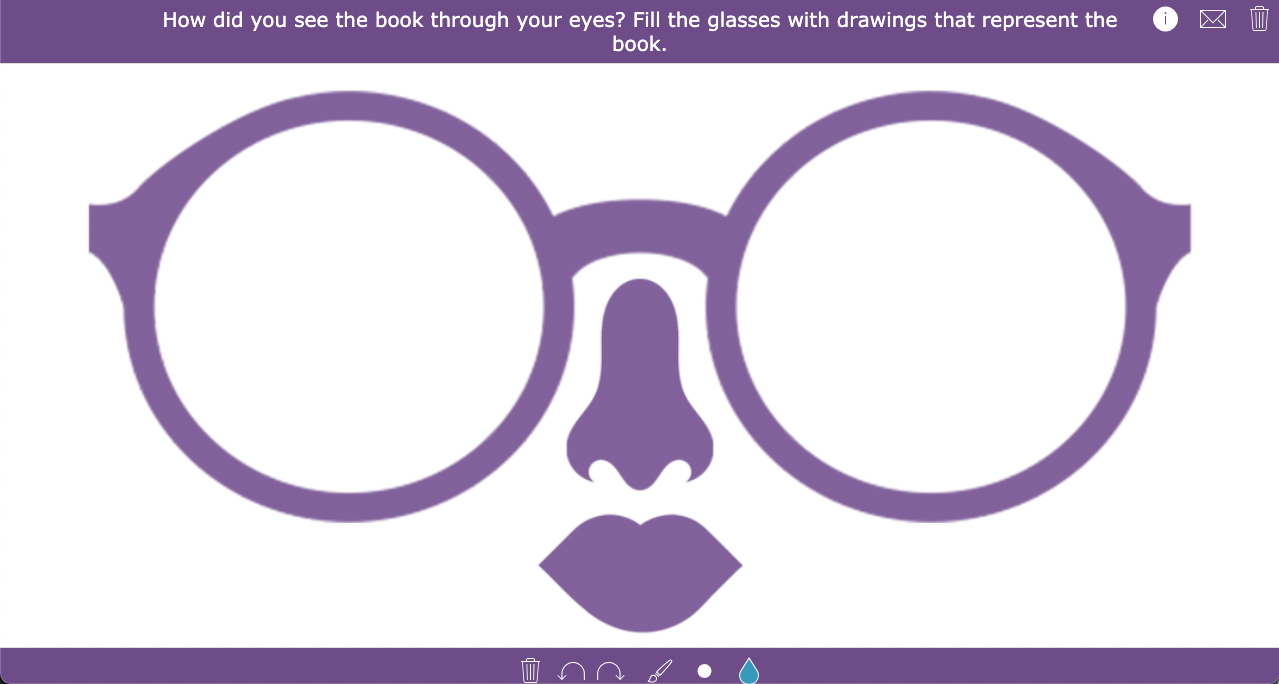 Creative book report - glasses drawing