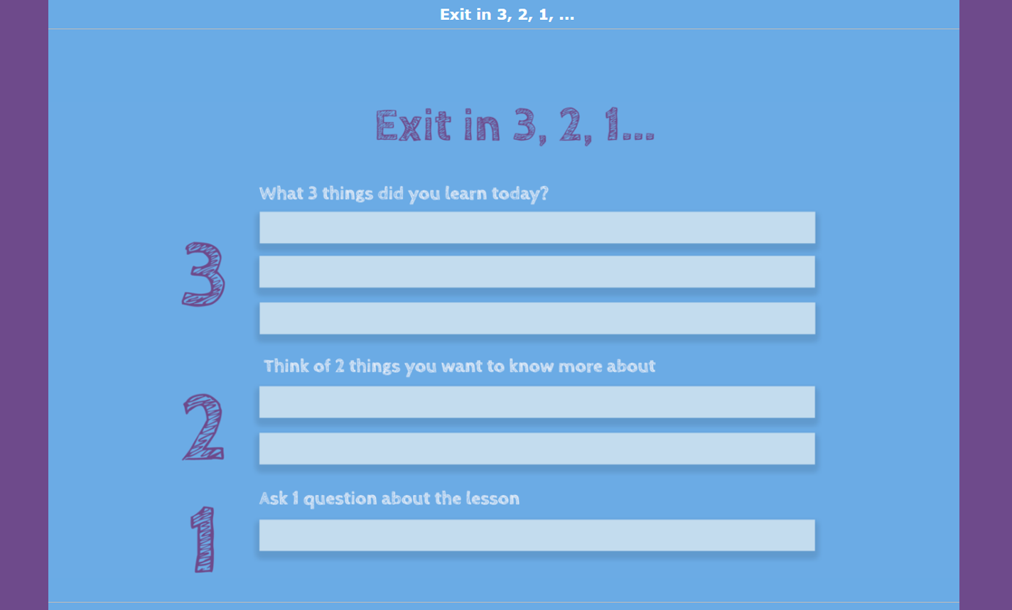 digital exit ticket - Questions