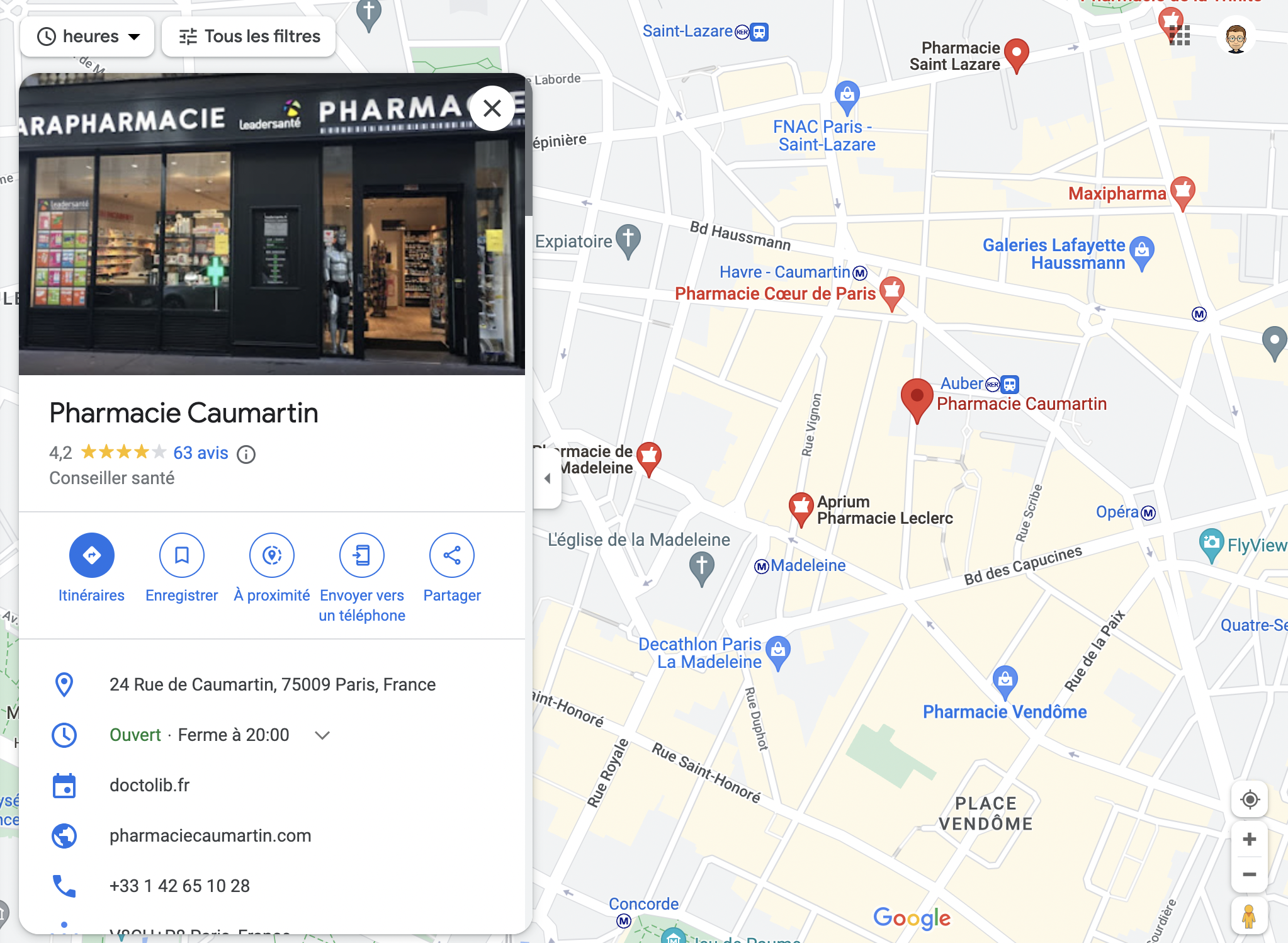 Google Maps Pharmacy