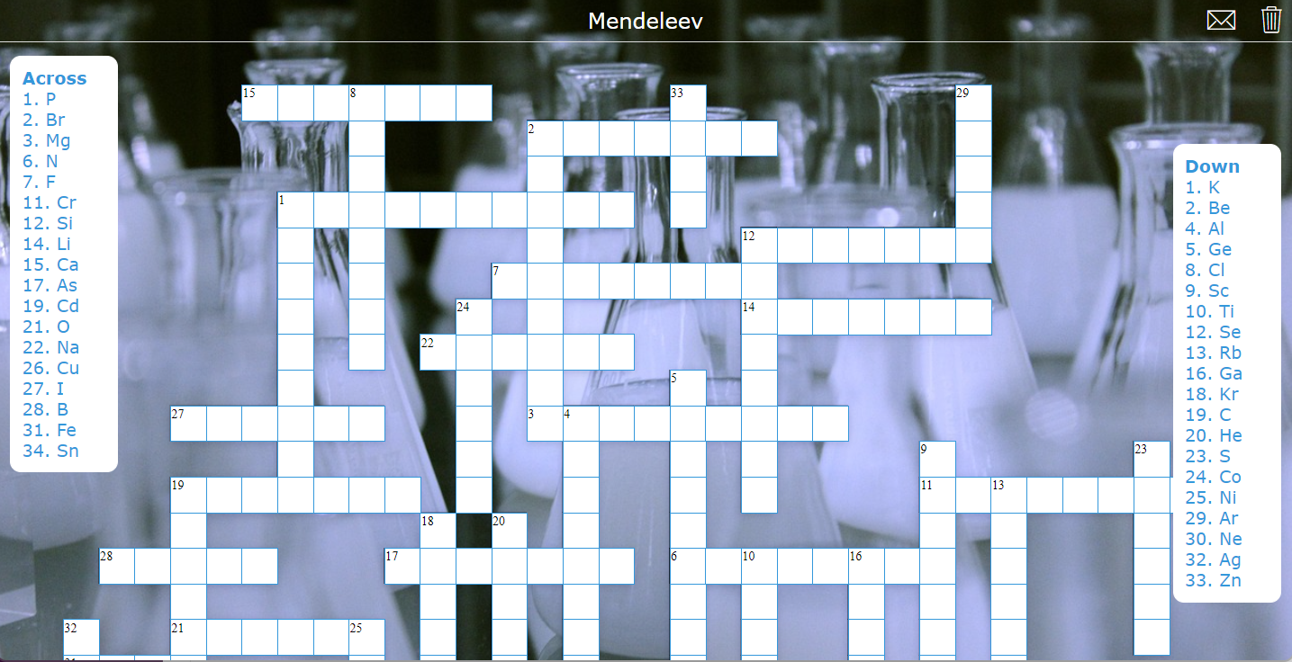 Mendeleev Crossword