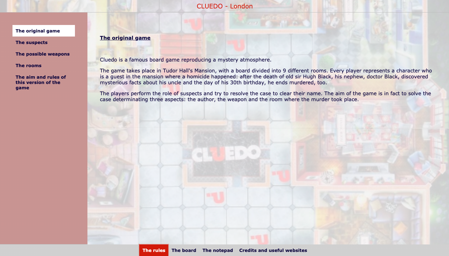 cluedo board game layout clipart