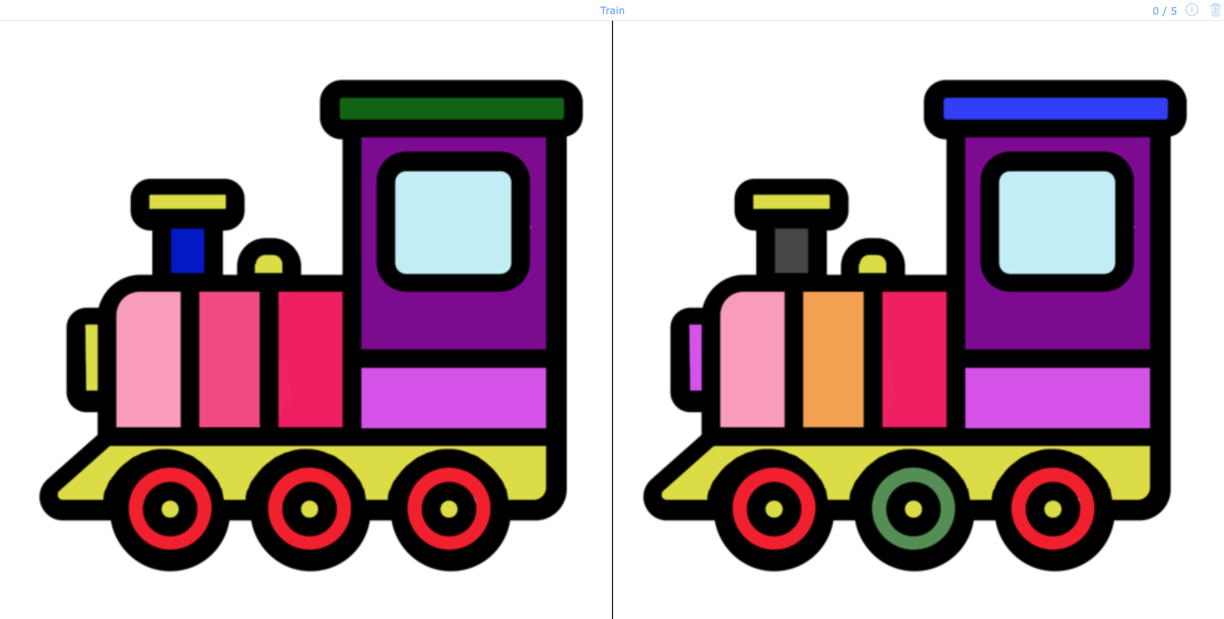 Spot the difference - Train activity Kindergarten