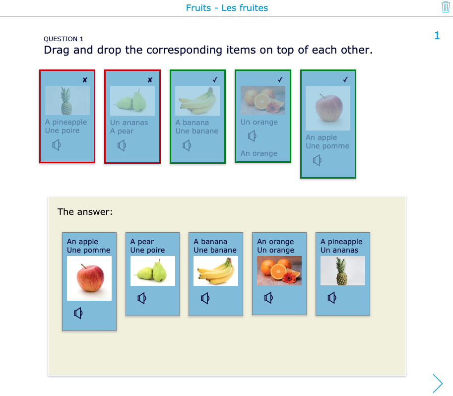 Instant Grading of the “Group Items” question type