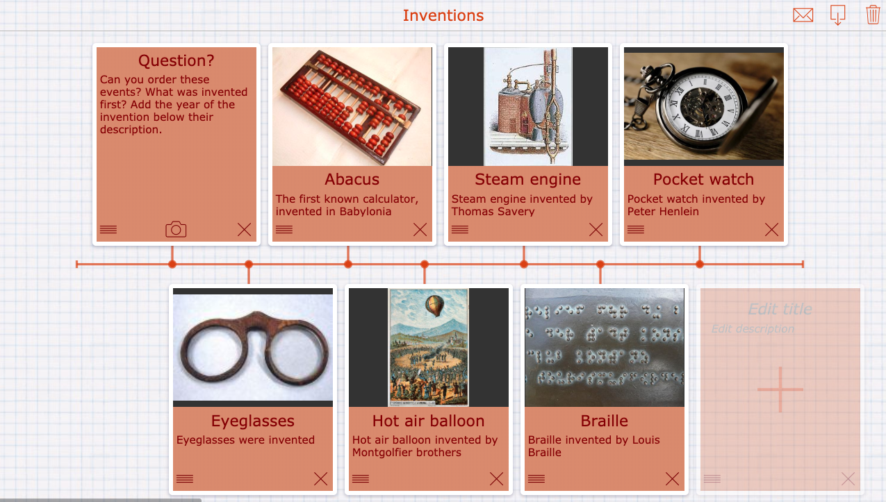 Famous inventions - timeline for primary school