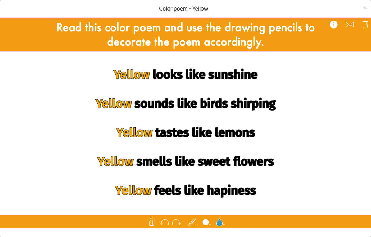 Color Poem Yellow