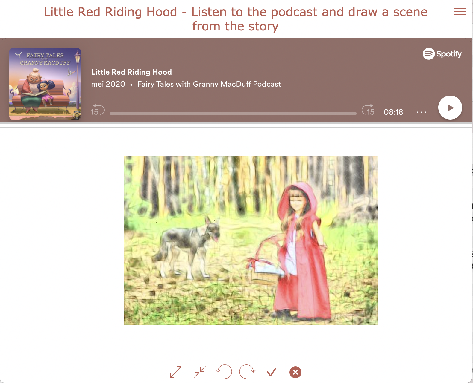 podcast listening comprehension activity - Little Red Riding Hood