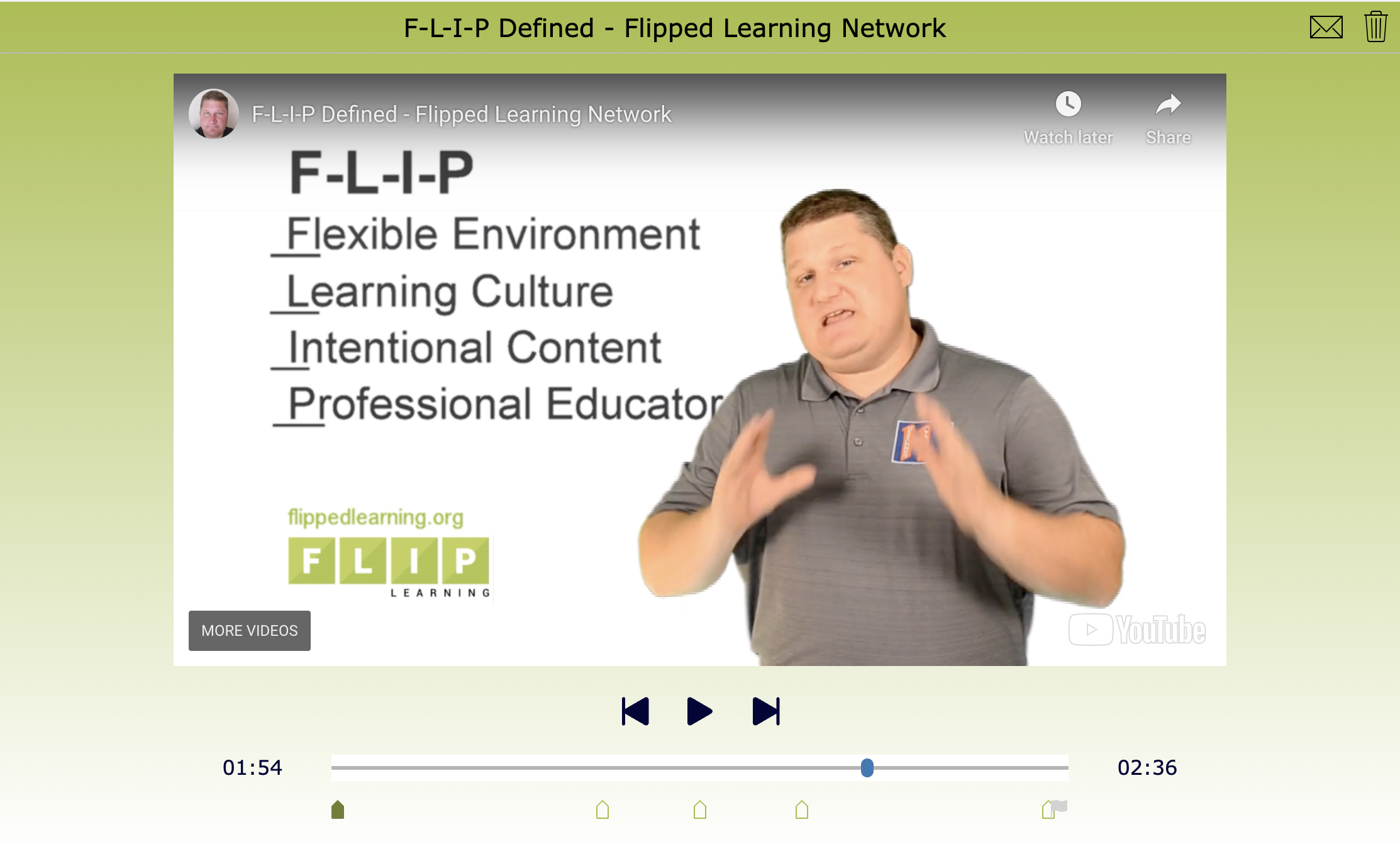 Four Pillars of Flipped Learning Video Quiz BookWidgets