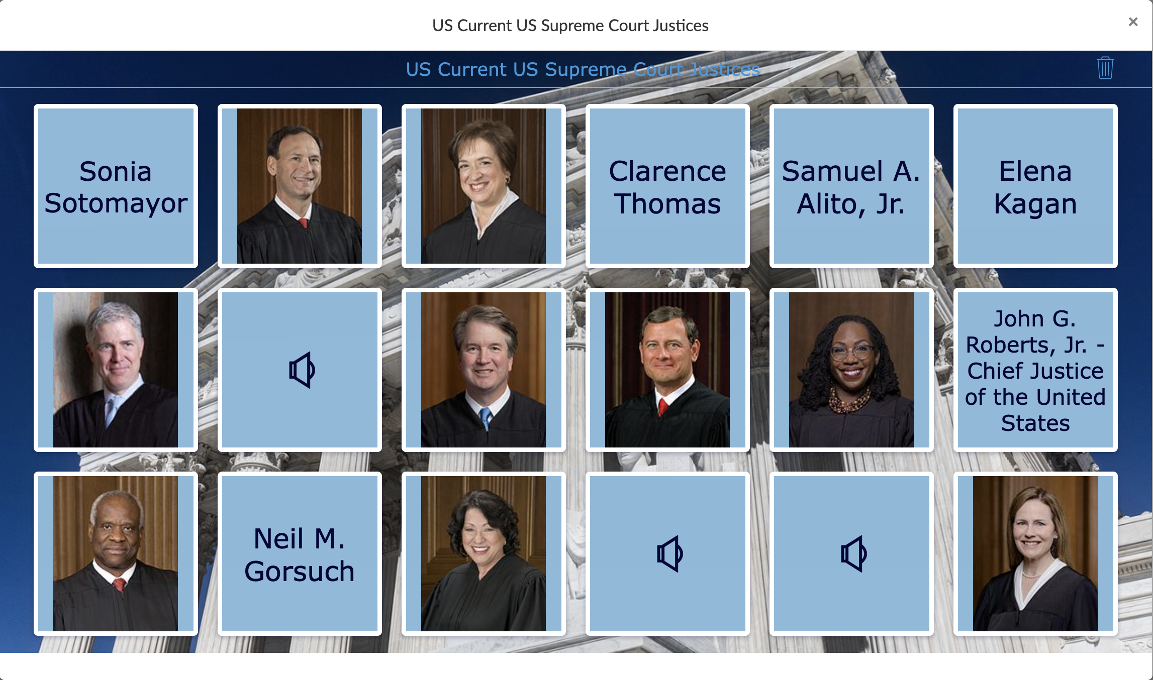 Pair matching game US Supreme Court