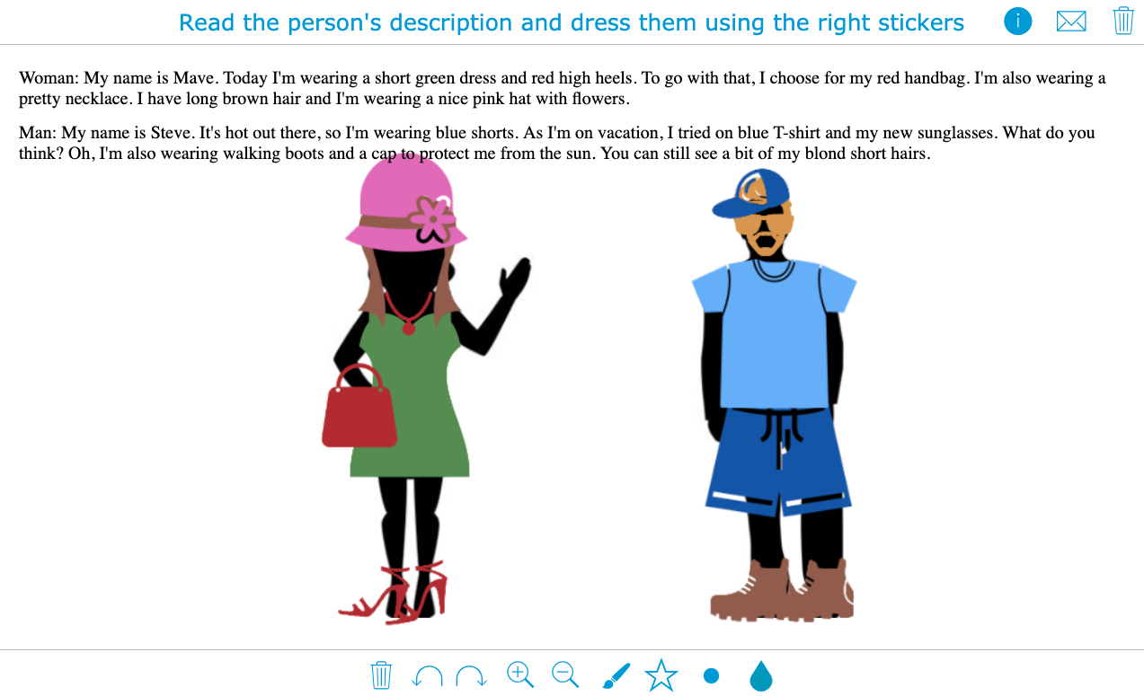 Interactive whiteboard lesson example for language teachers with BookWidgets