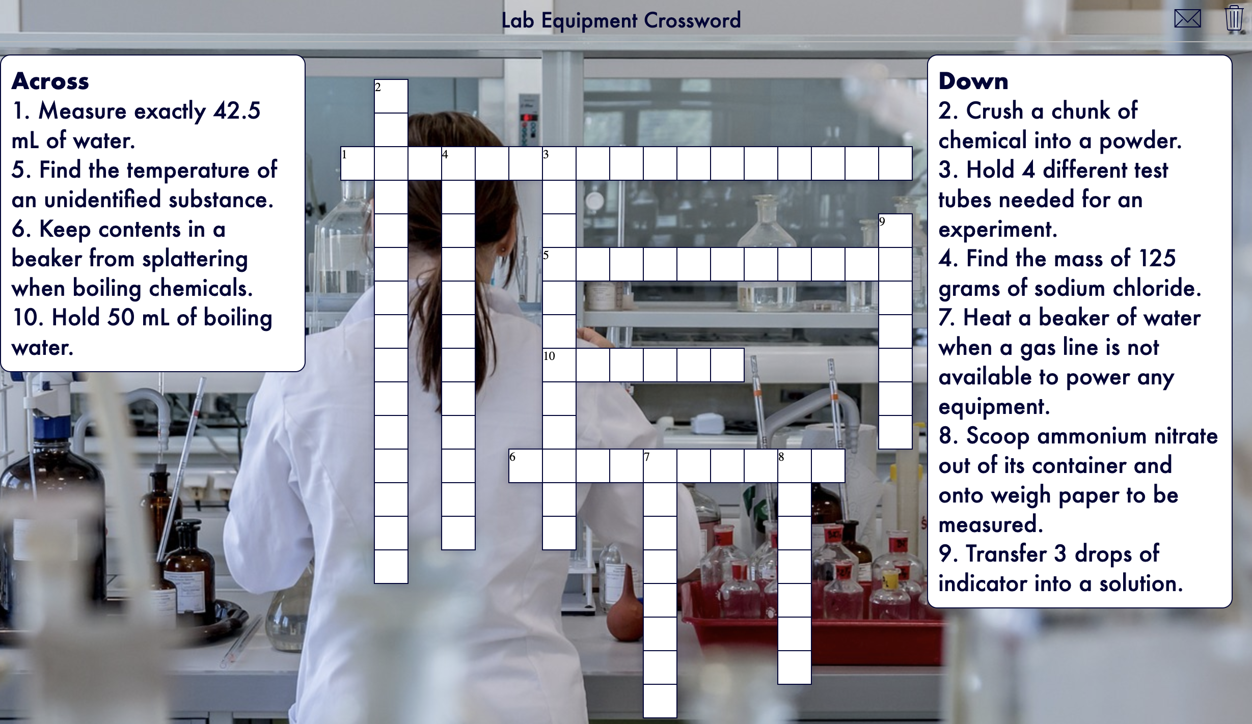 STEM interactive activity Crossword puzzle biology