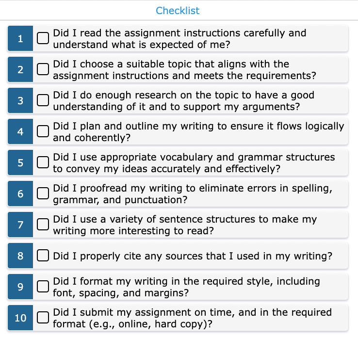 ChatGPT BookWidgets Activity Checklist