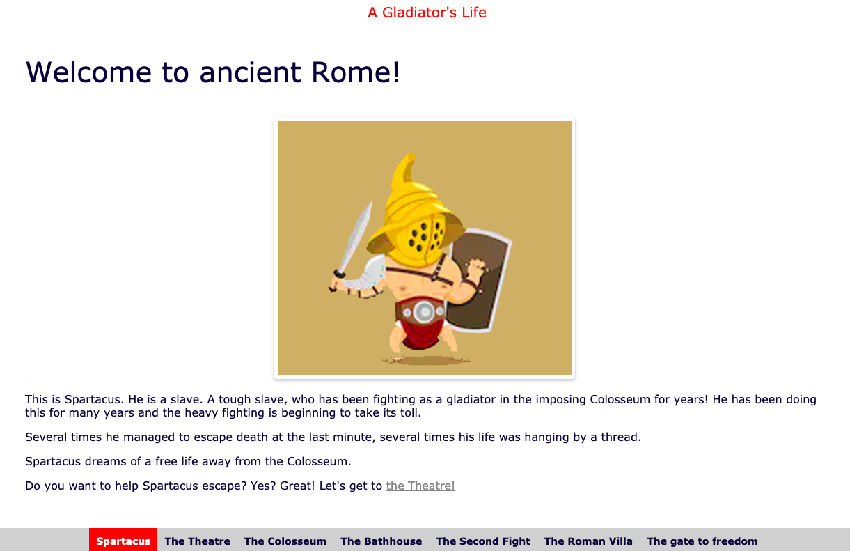 digital lesson about gladiators and acient rome
