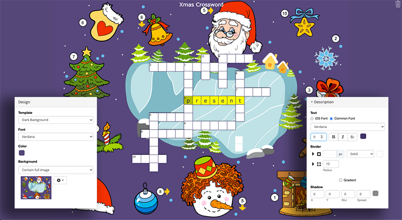 digital crossword puzzle
Christmas