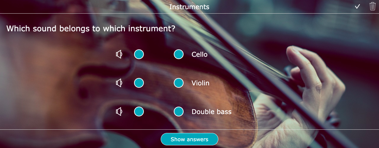 Music instruments worksheet