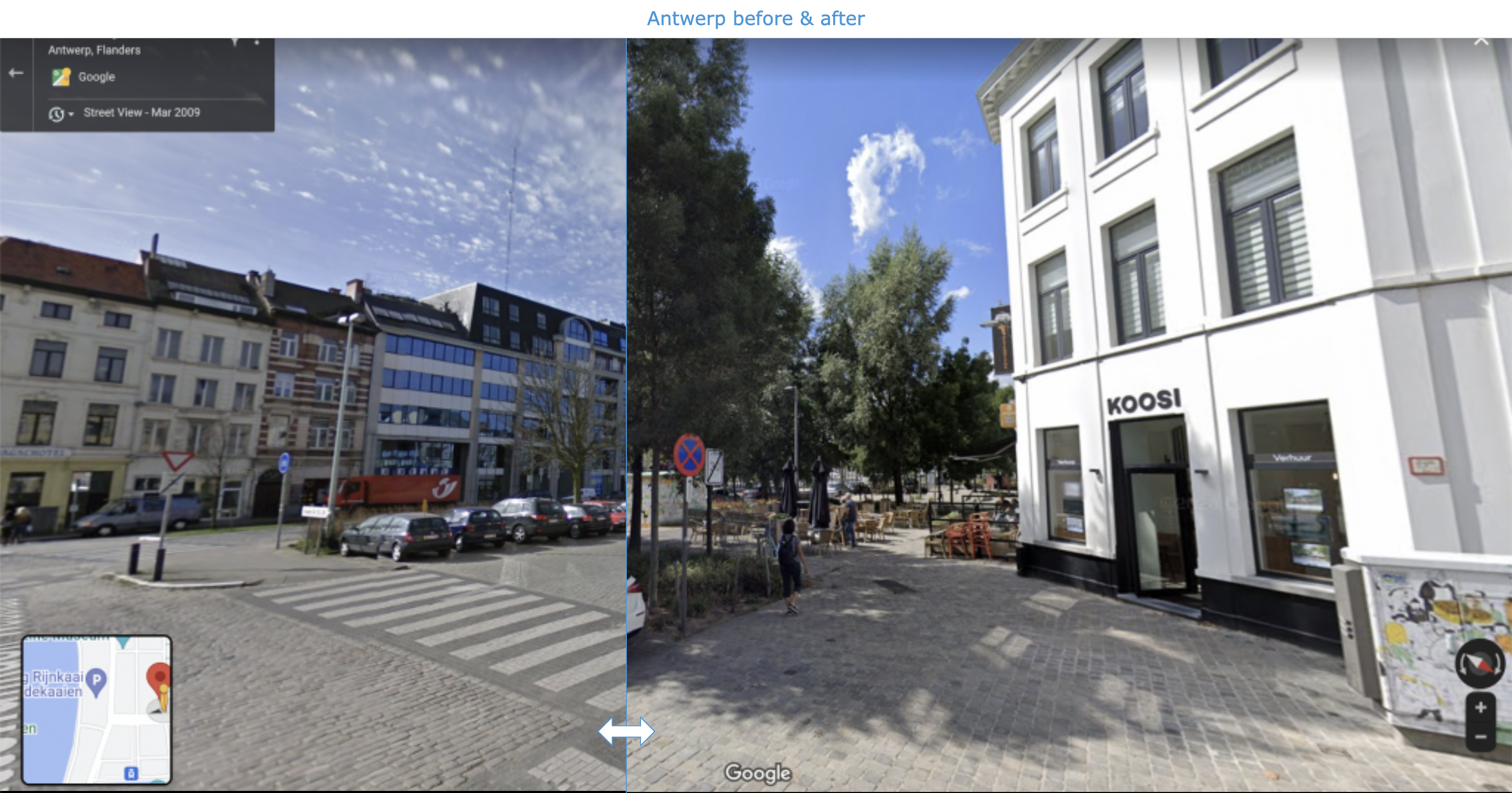 Google Street view before & after