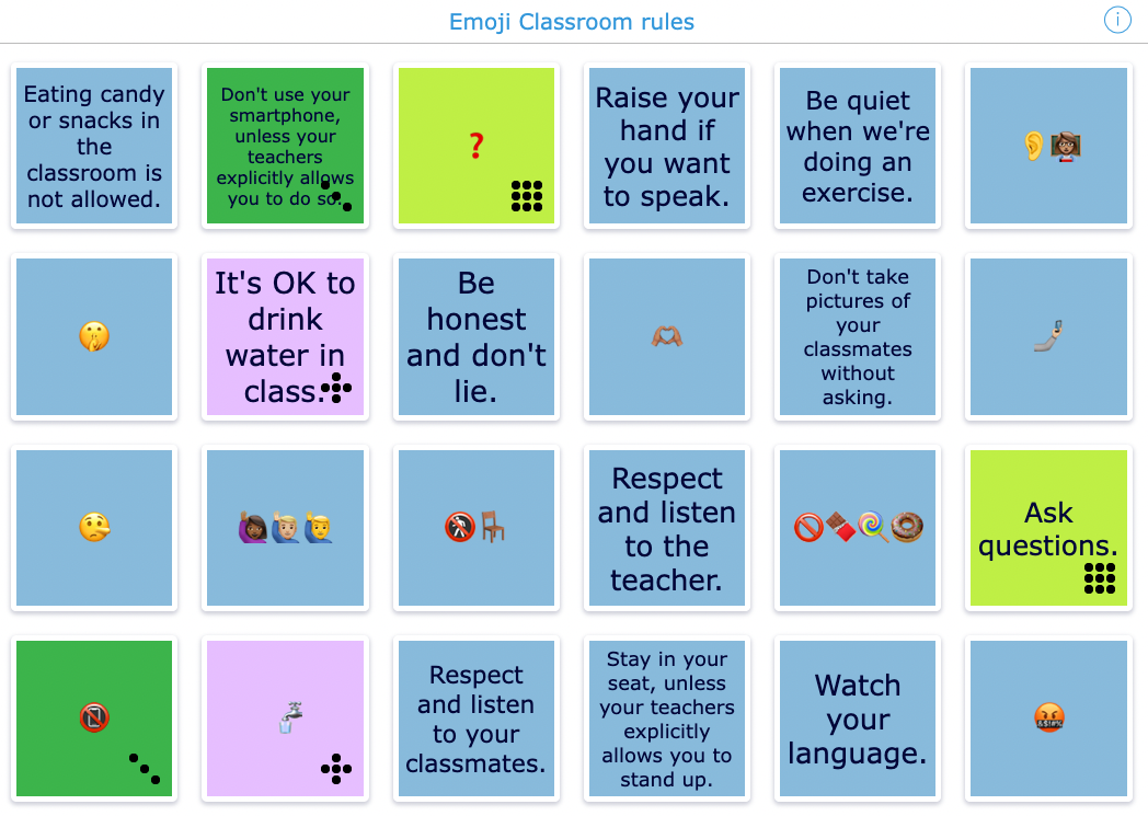 Bookwidgets classroom rules Pair Matching