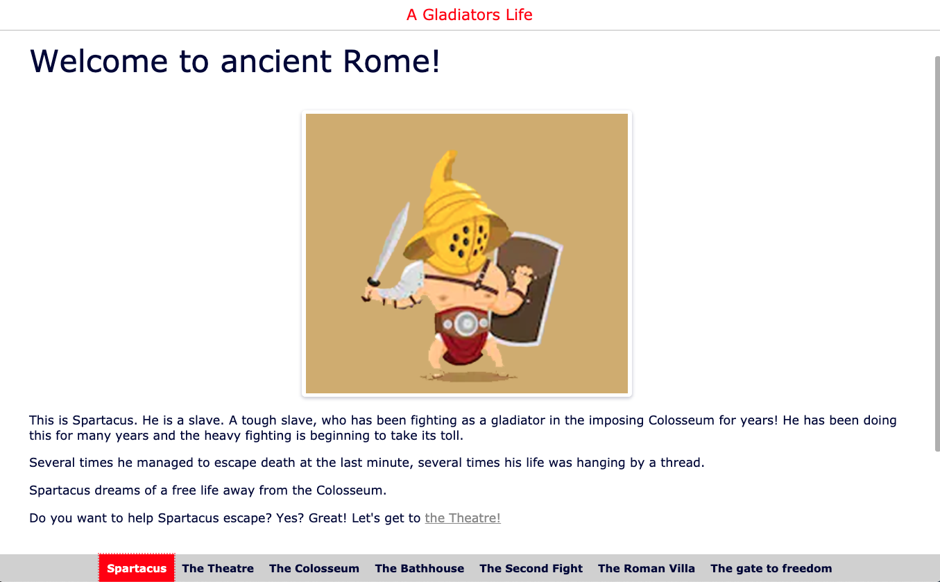 About gladiators - WebQuest for primary school