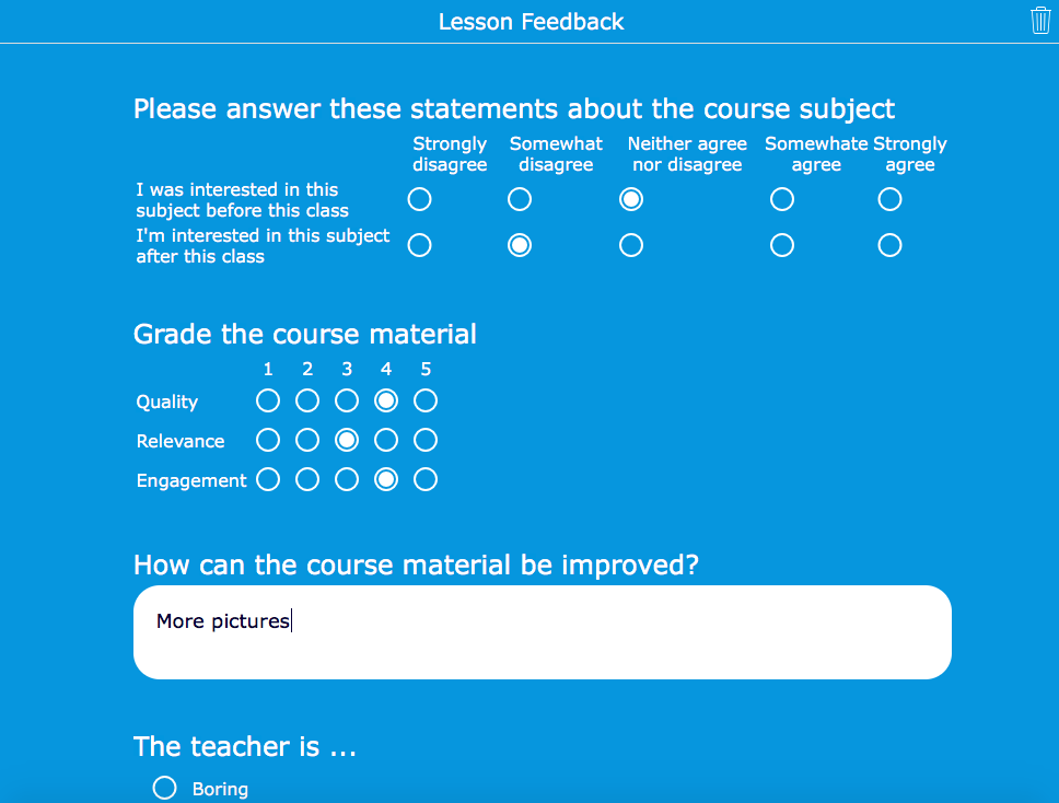 Lesson feedback