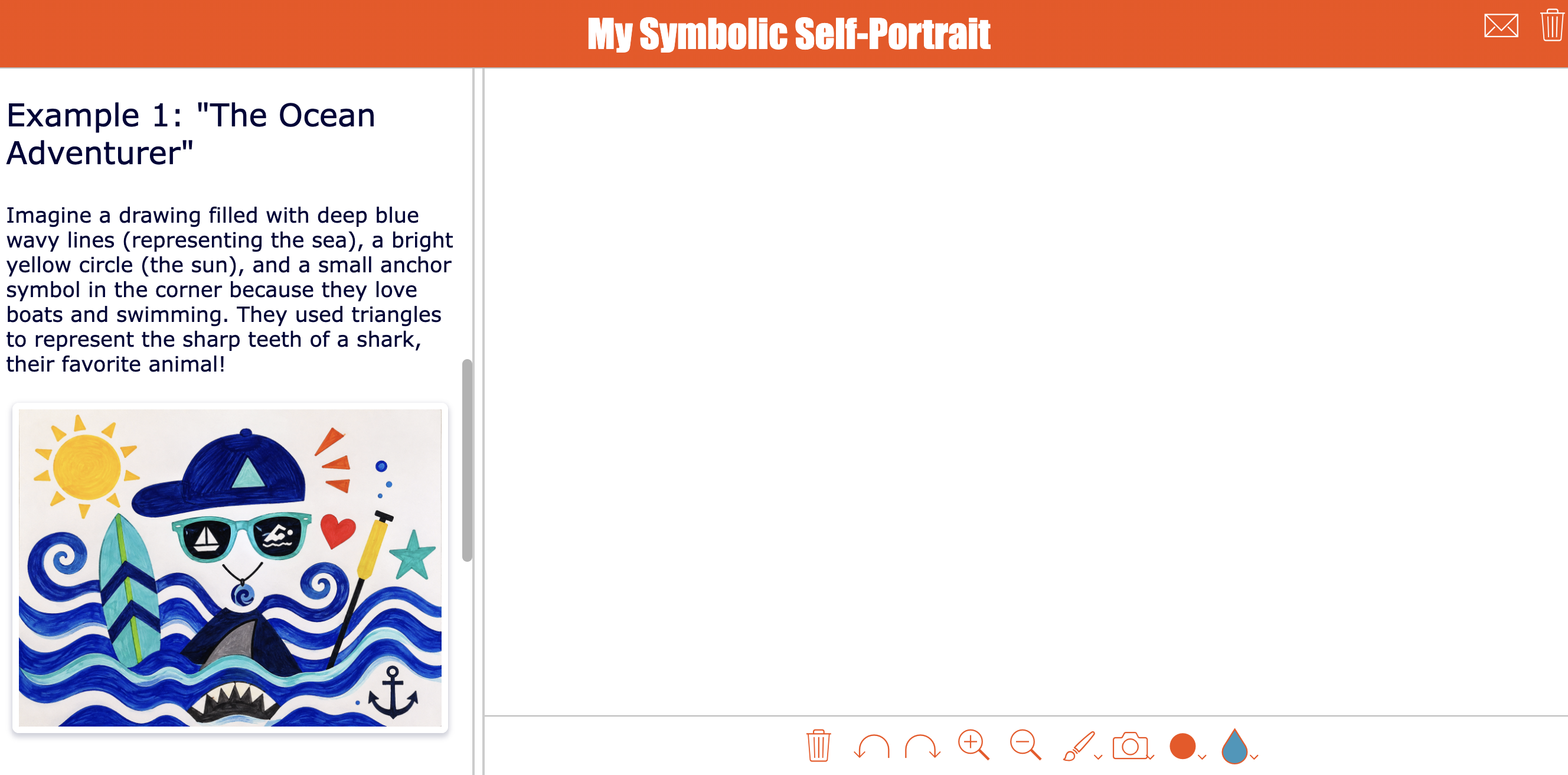 Symbolic self-portrait art lesson
