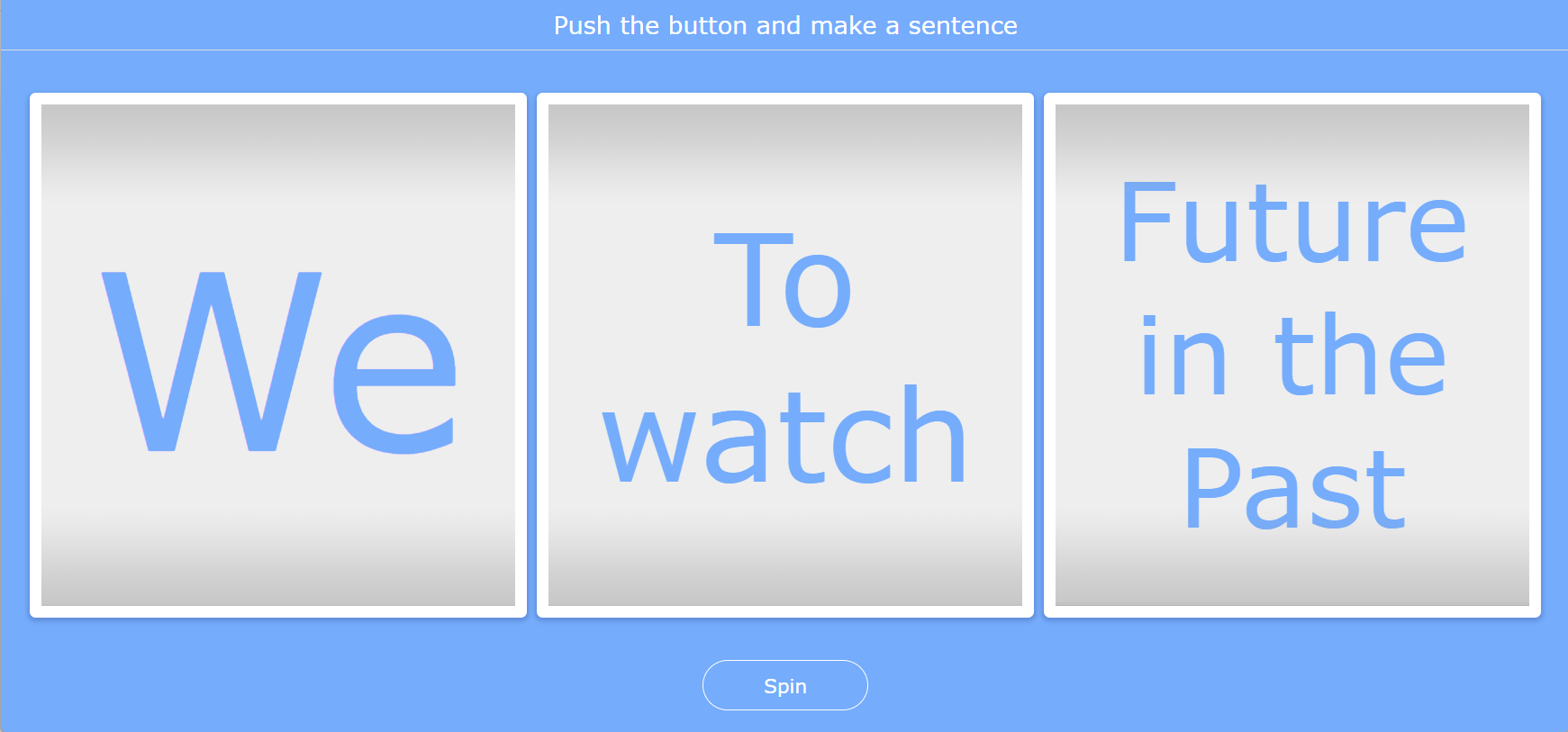 Tenses exercise: randomness