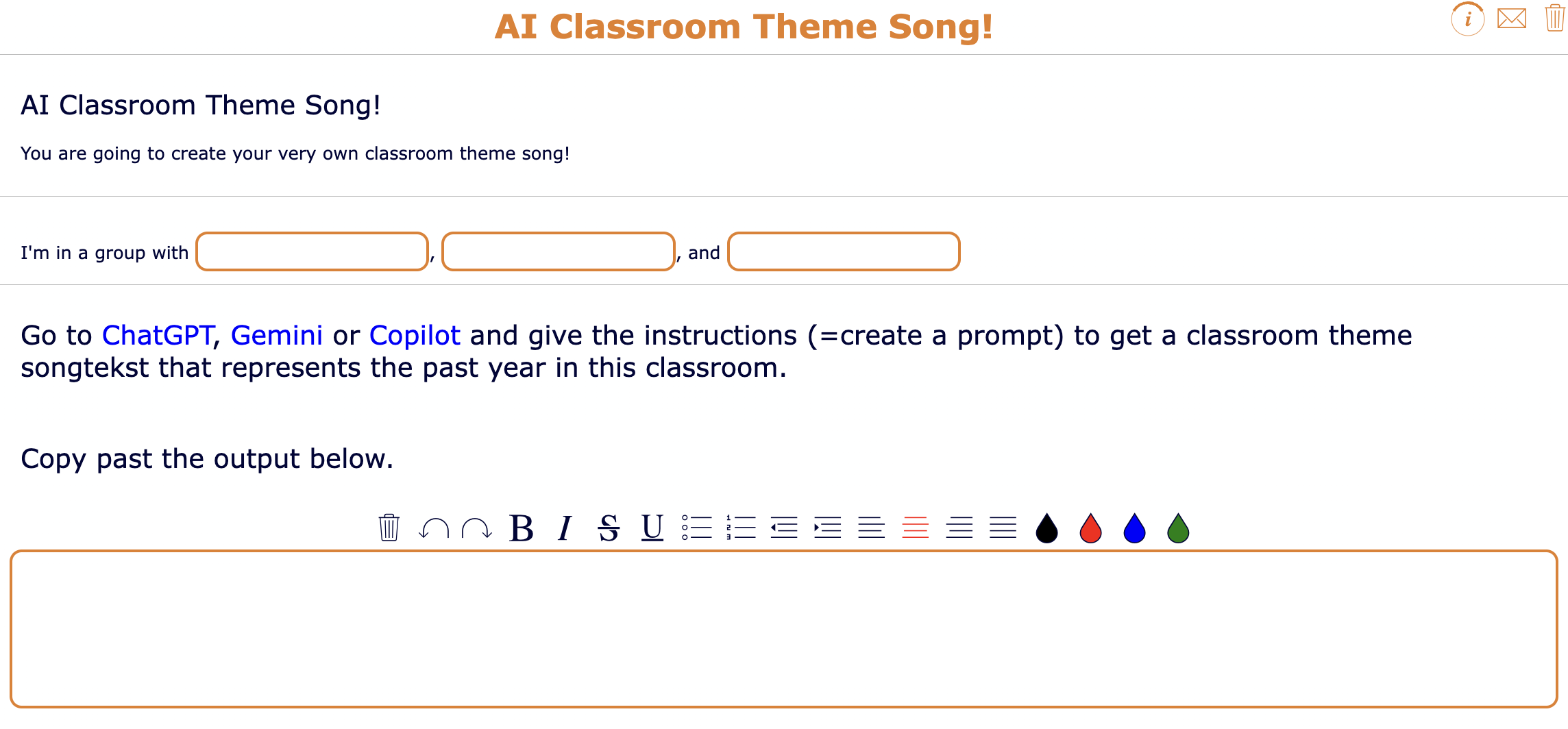 End of school year classroom theme song activity