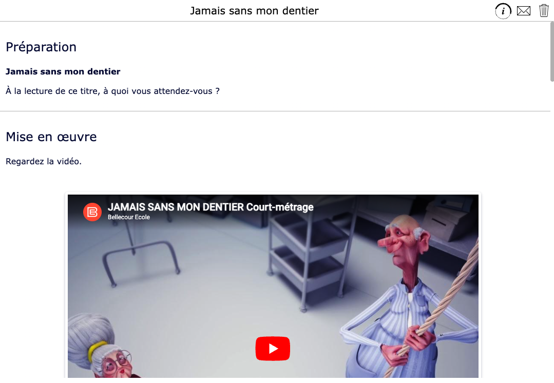 Courts métrages - Jamais sans mon dentier