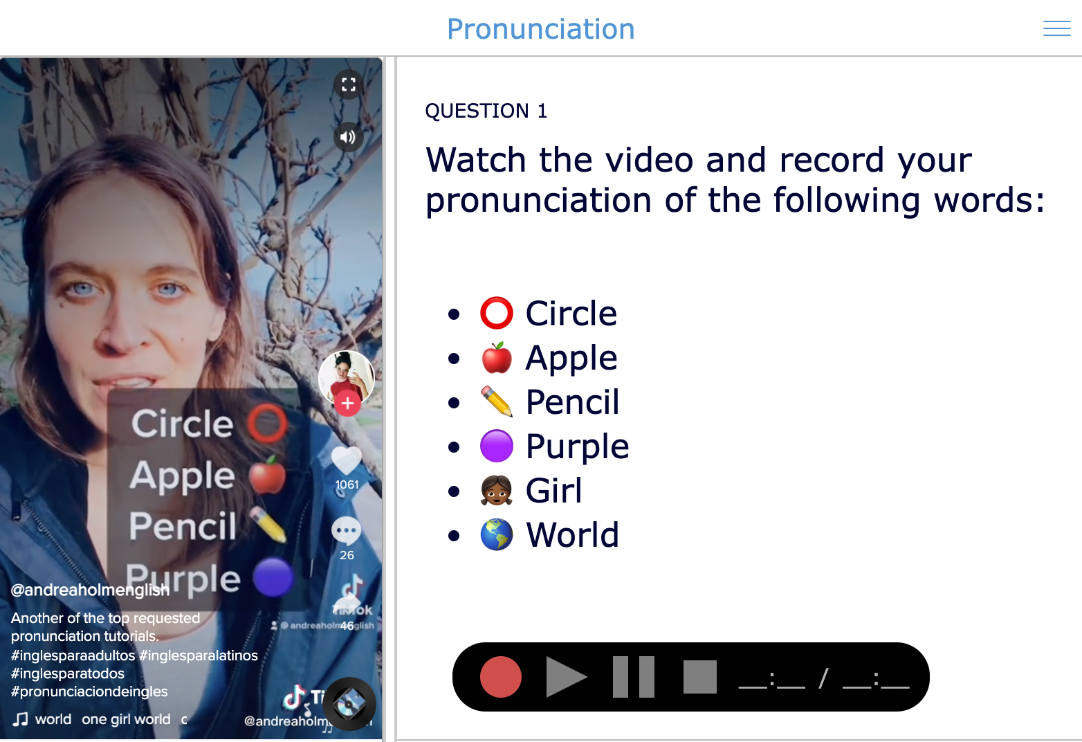 TikTok lesson idea - English ESL - Pronunciation