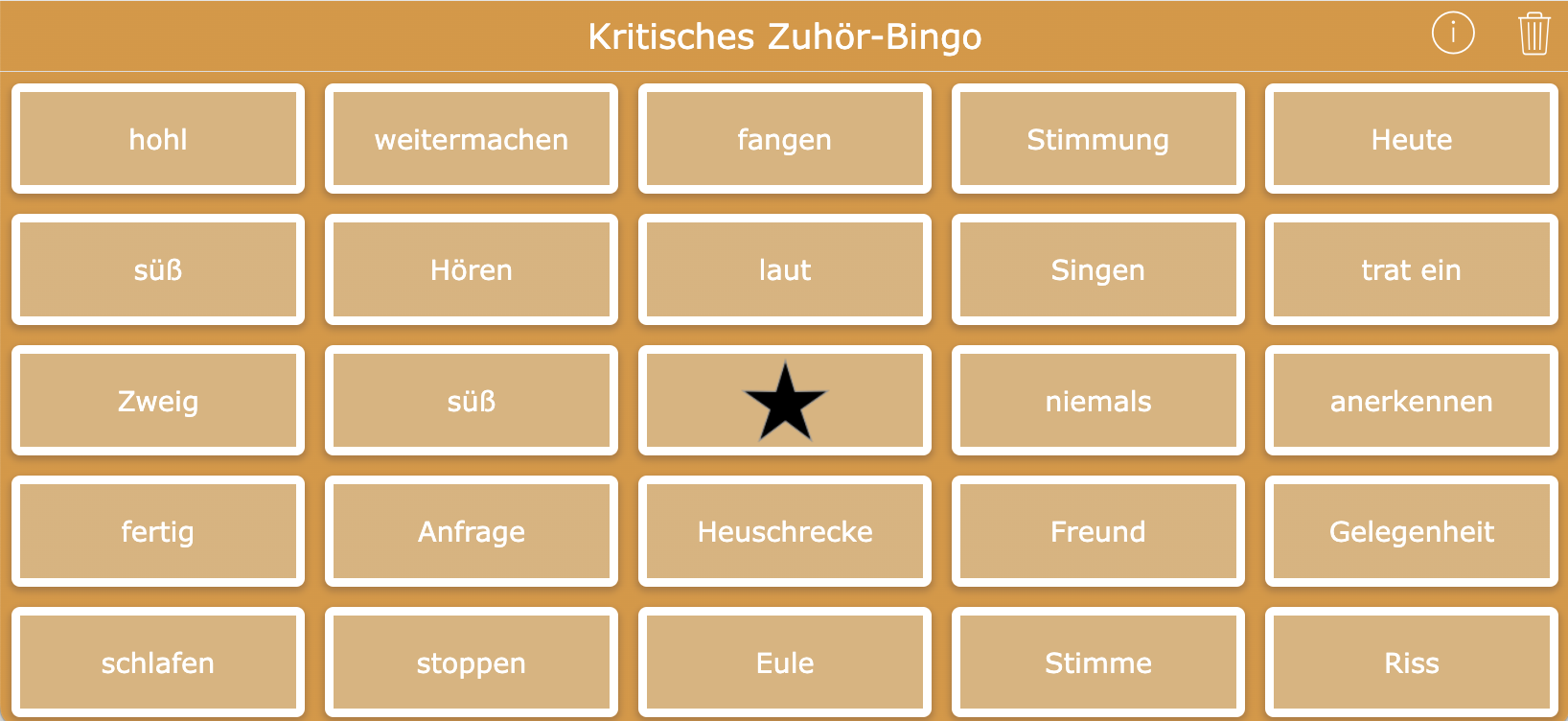 Kritisches Zuhör-Bingo