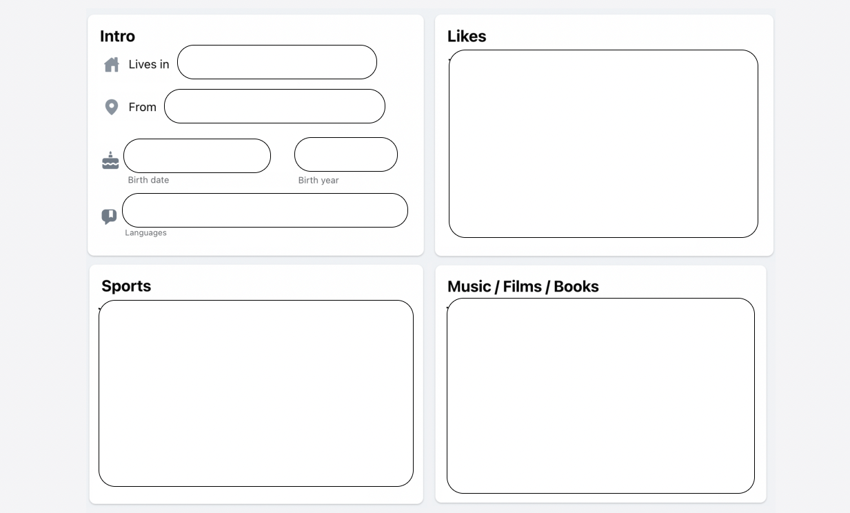 Creative book report - Facebook profile