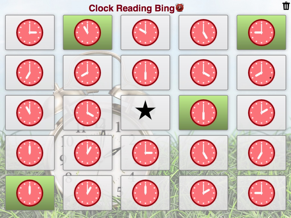 Clock Reading Bingo