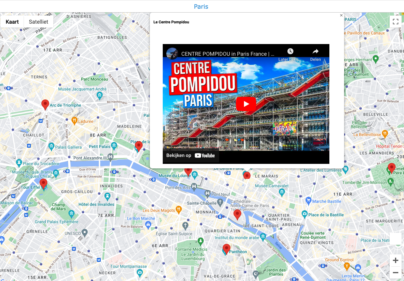 Google Maps Widget Paris