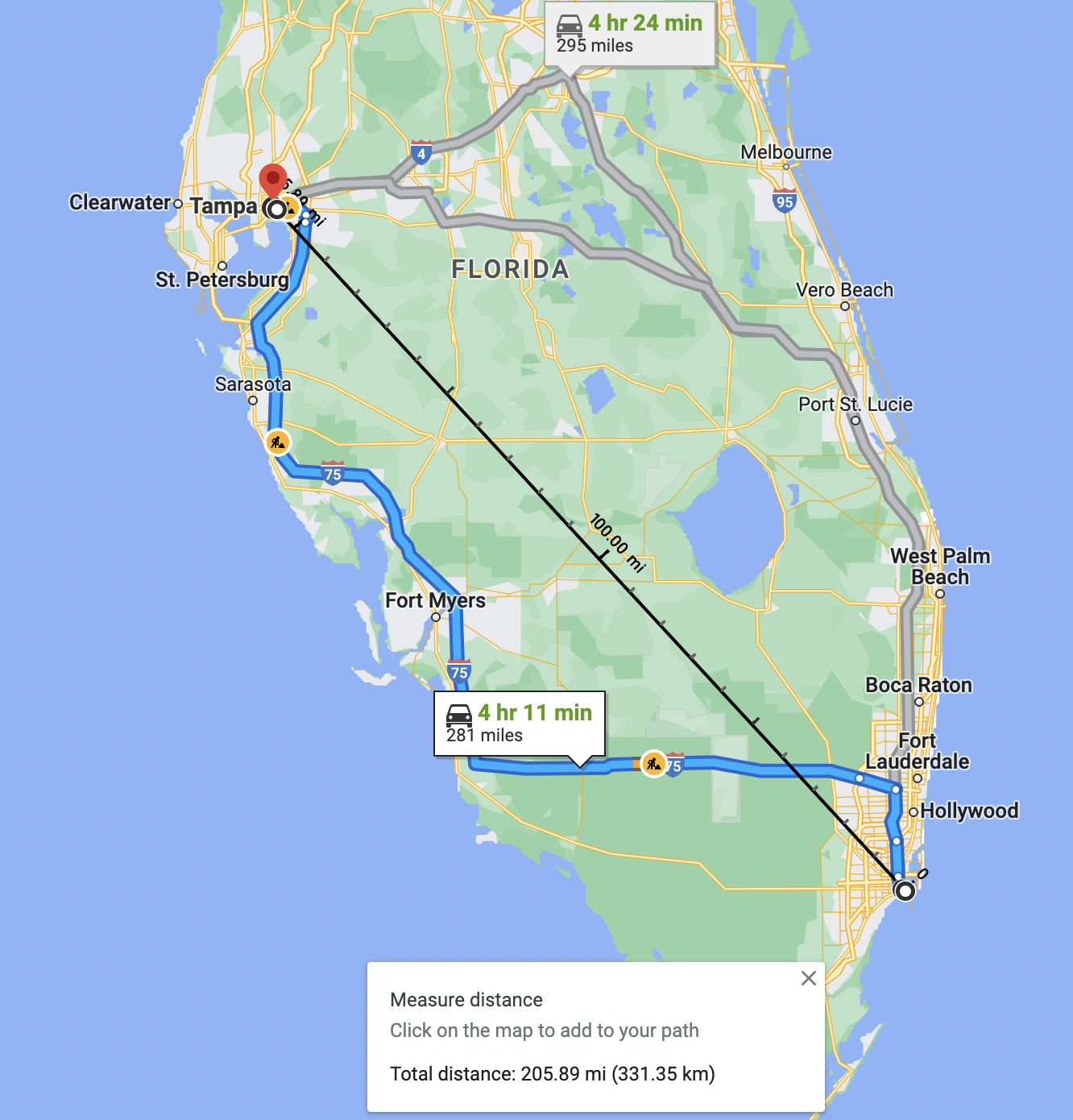 Google Maps Measure distance
