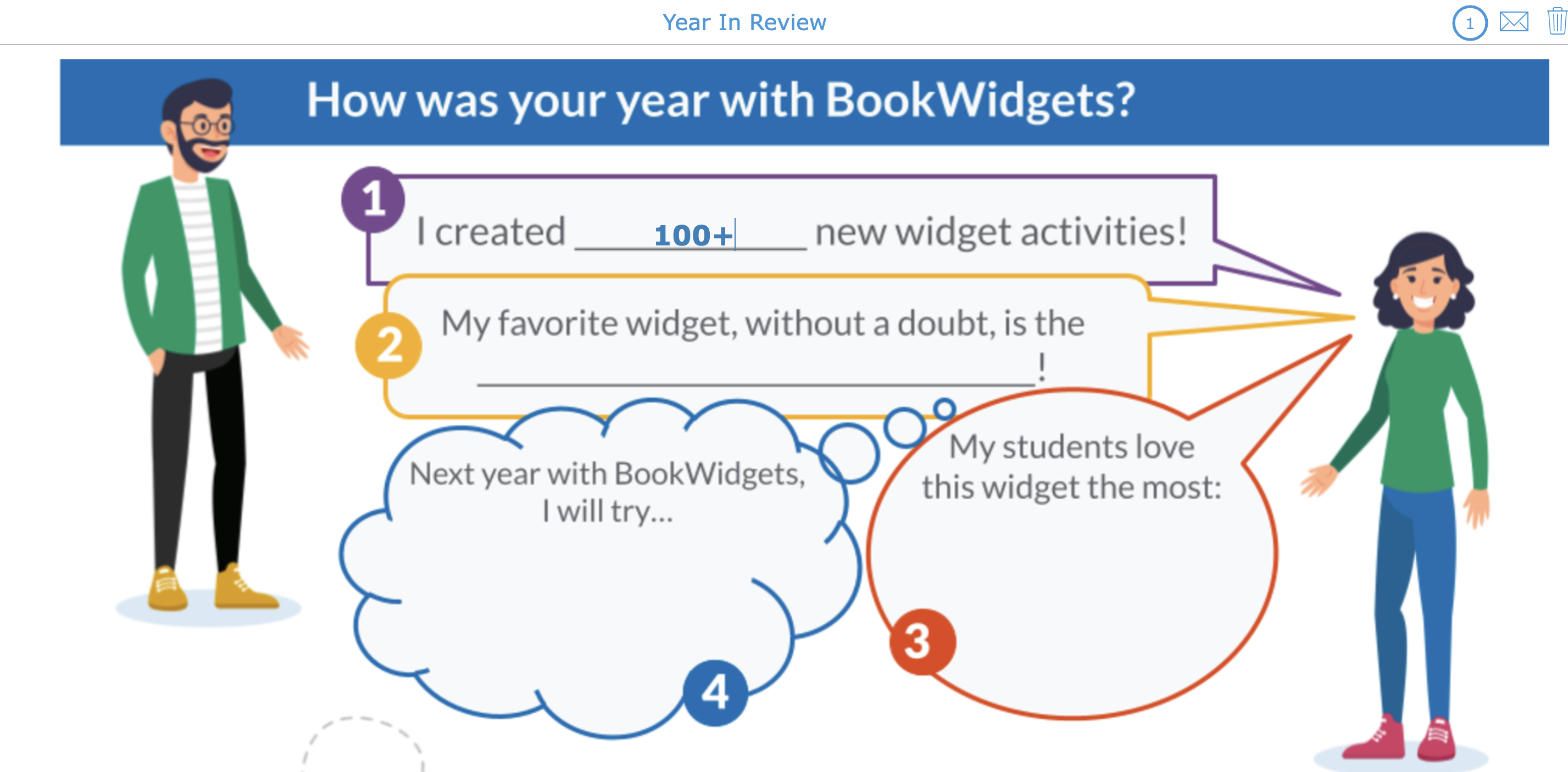 Year in Review BookWidgets