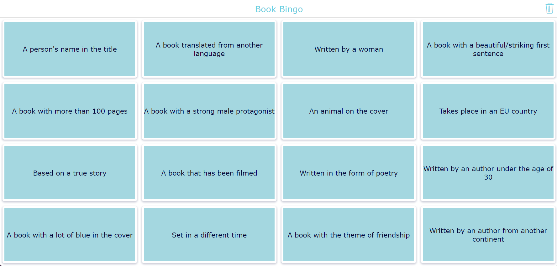 Book Bingo