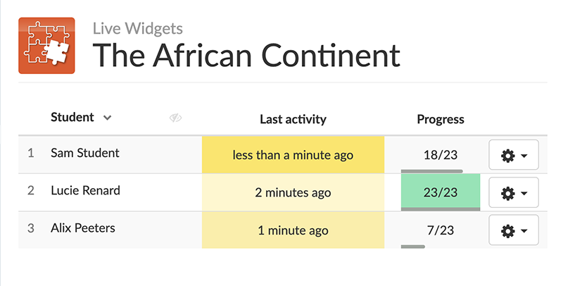 Jigsaw widget - Live widgets dashboard bookwidgets