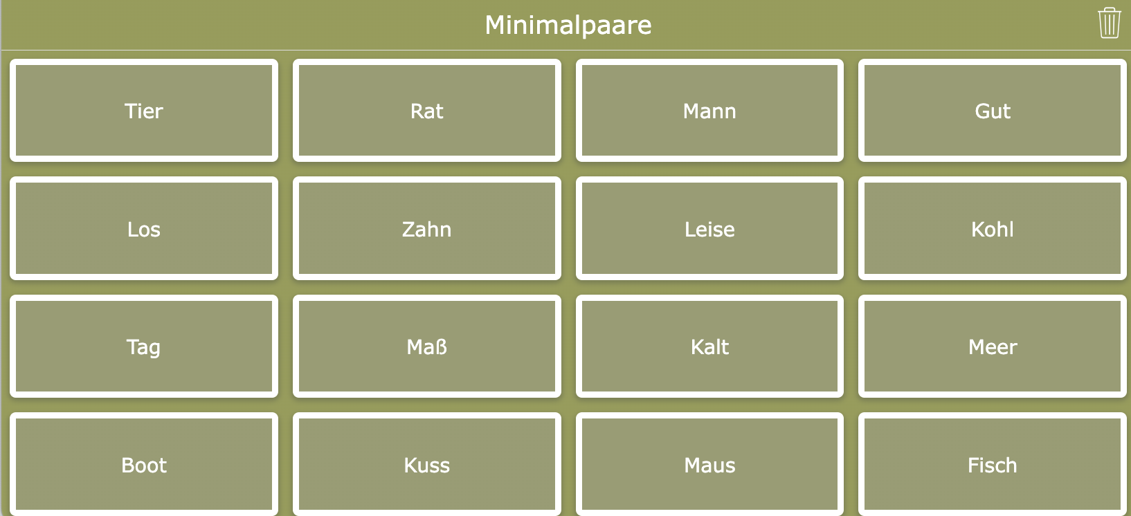 Minimal Pairs Bingo