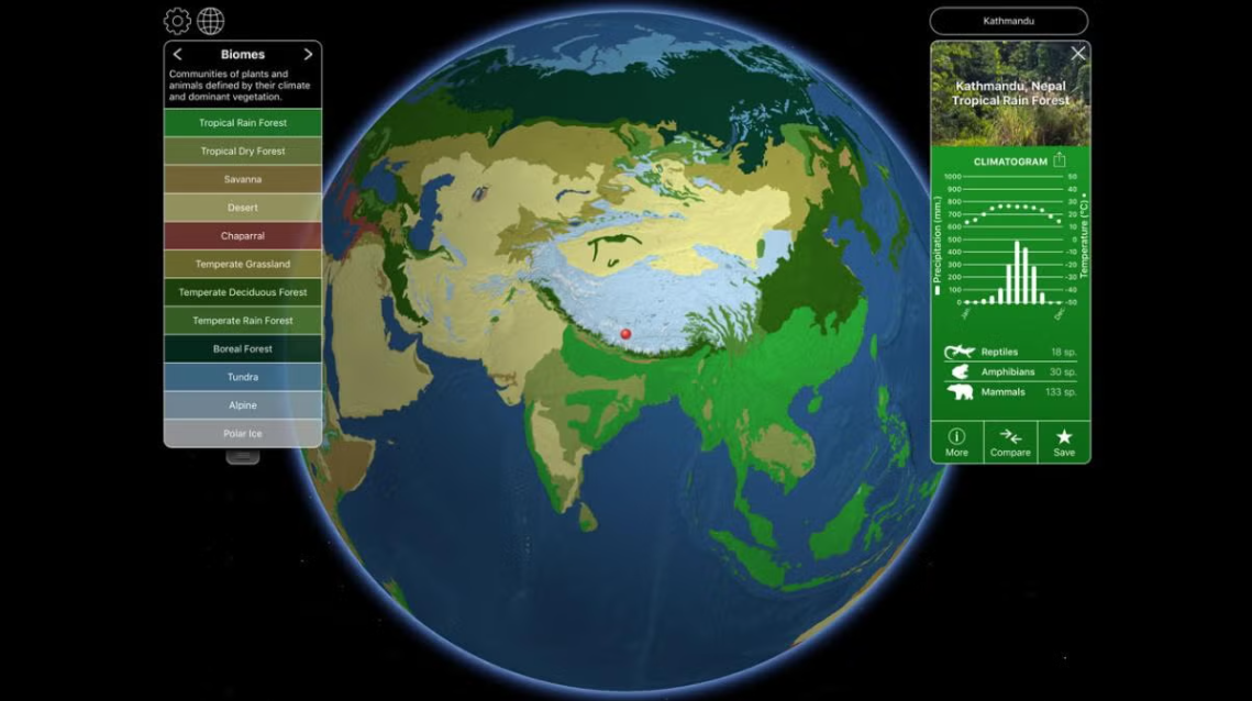ICT in geography classes lesson ideas - BiomeViewer