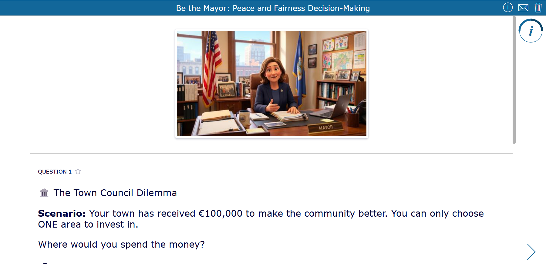 Starter lesson SDG 16: Peace, justice and Strong intitutions Quiz widget