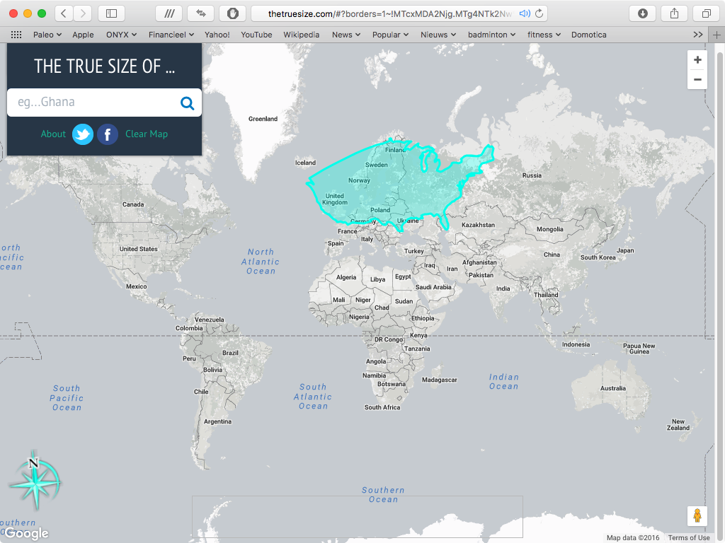 The True Size of countries