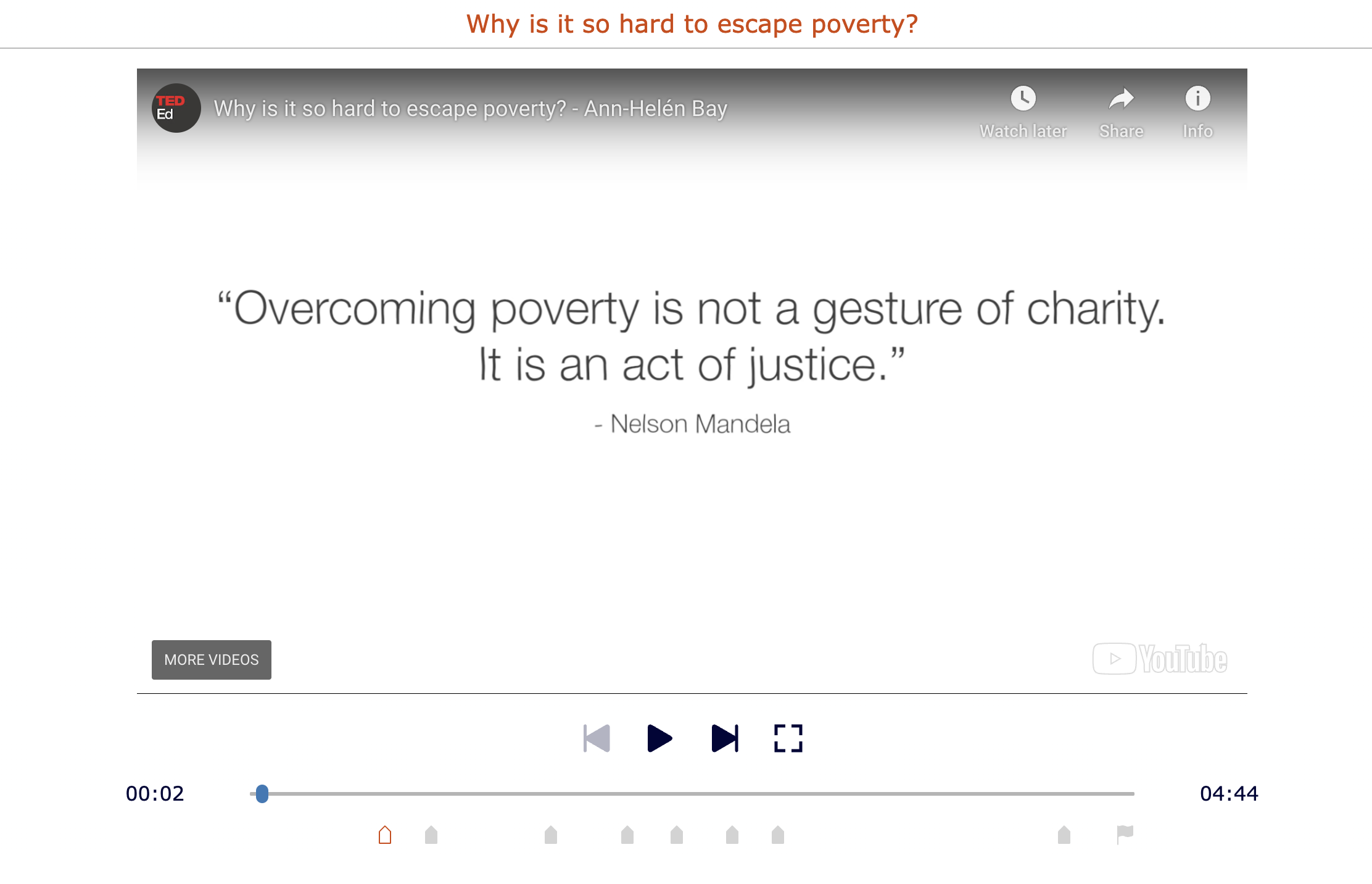 Video Quiz Activity SDG 1 No poverty